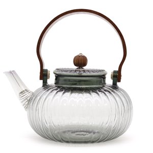 AWM Sklenený Čajník - Antracitový - Vrúbkovaná Perla 950ml