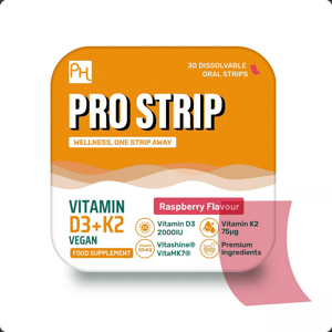 PH PROSTRIP®️ Vitamín D3 + K2 perorálne vegánske pásiky malina 30ks