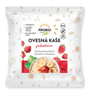 PROBIO Kaša ovsená jahodová bezlepková jednoporciová BIO 65 g