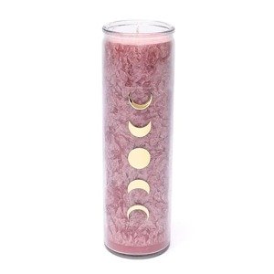 Yogi & Yogini Naturals Stearínová sviečka s fázami mesiaca Old Rose bez vône 1ks