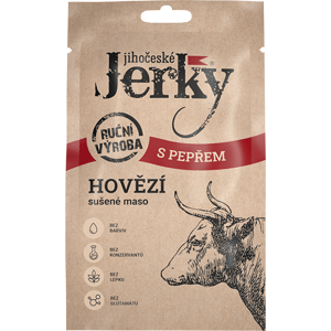 Jihočeské Jerky hovädzie sušené mäso s peprom 20g