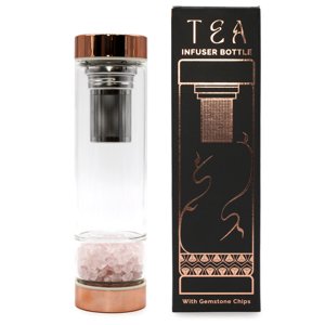 AWM Fľaška na Čaj z Krištáľového Skla - Rose Gold - Ruženín 1ks