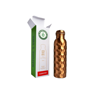 Nature's Own Medená fľaša na vodu vzor Diamant, 950 ml