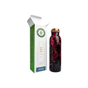 Nature's Own Medená fľaša na vodu vzor Kvetinový, 950 ml