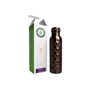 Nature's Own Medená fľaša na vodu vzor Starožitný Diamant, 950 ml