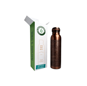 Nature's Own Medená fľaša na vodu vzor Starožitné gravírovanie, 950 ml