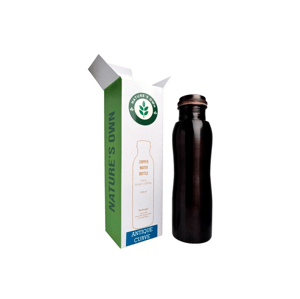 Nature's Own Medená fľaša na vodu zaoblená Čierna, 950 ml