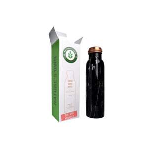 Nature's Own Medená fľaša na vodu vzor Čierny mramor, 950 ml