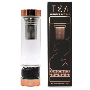 AWM Fľaška na Čaj z Krištáľového Skla - Rose Gold - Ónyx 1ks
