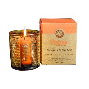 ARÔME Organická vykurovacia sviečka 200g v skle so zlatou fóliou, Mandarin & Bay Leaf 1ks