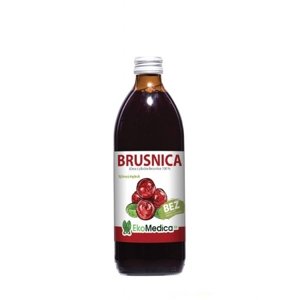 Šťava z brusníc 100% EKOMEDICA 1000 ml