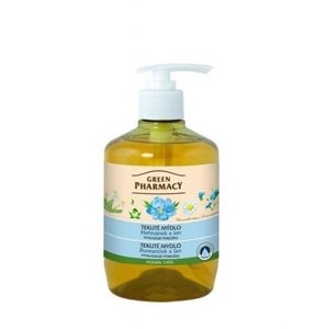 Green Pharmacy Tekuté mydlo - vyhladzuje pokožku - rumanček a ľan  460ml