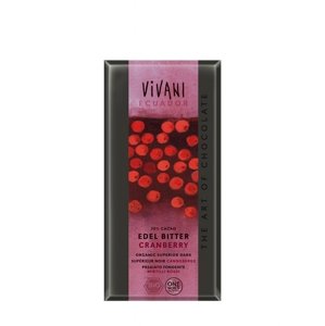 Tmavá čokoláda s brusnicami VIVANI 100 g