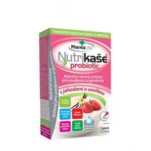 Nutrikaša probiotic s jahodou a vanilkou PharmLine 3 x 60 g