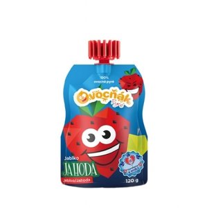 Ovocné pyré jablko + jahoda 100% Ovocňák 120 g